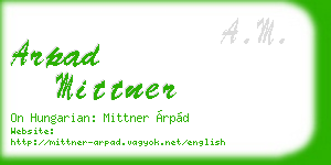 arpad mittner business card